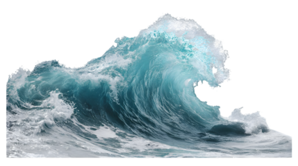 PNG Dynamic ocean wave cresting with powerful energy and foamy white water, perfect for design