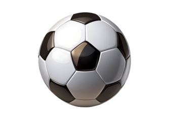 Classic soccer ball with modern design isolated on a transparent background sport game