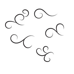 Elegant swirl flourish designs decorative accents for creative projects white background