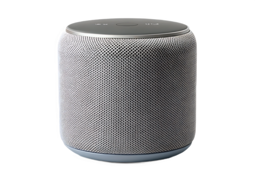 Cylindrical speaker fabric mesh top panel isolated on a transparent background image