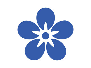 Simple blue flower icon. A striking blue flower icon offers a burst of color and natural beauty.