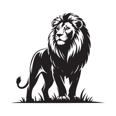 Naklejka premium lion sketch art vector silhouette idea design illustraion