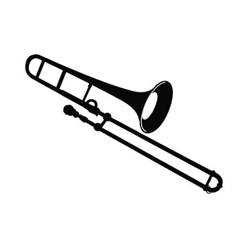 black trombone musical instrument clip art preview