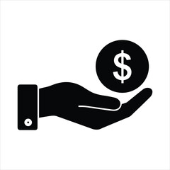 Hand holds dollar coin symbolizing financial success investment wealth and growth