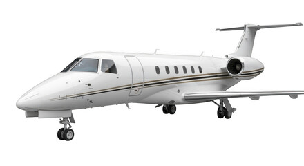 Obraz premium Sleek white private jet aircraft in flight capturing modern aviation elegance and luxury travel