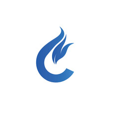 Naklejka premium Dynamic blue flame swirl logo design abstract fire element symbol logo