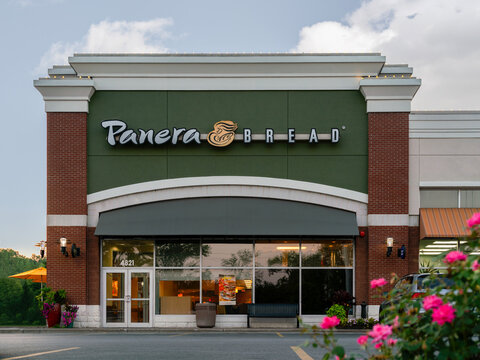 New Hartford, NY - Aug 14, 2025: Panera Bread is a fast-casual bakery-cafe chain founded in 1987 as St. Louis Bread Co., later branded as Panera Bread and became one of North America's largest chains