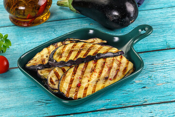 Grilled eggplant slices for snack