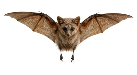 Obraz premium A light brown bat facing forward with its wings outstretched Isolated on transparent background, png
