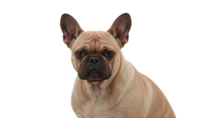 Fototapeta premium Close up studio portrait of a fawn French bulldog Isolated on transparent background, png