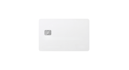 A minimalist and sleek representation of a generic electronic payment card with an EMV chip. Isolated on transparent background, png