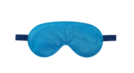 A blue sleep mask, promising restful nights and uninterrupted sleep. Isolated on transparent background, png