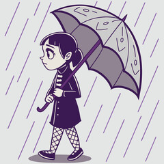 girl under the rain