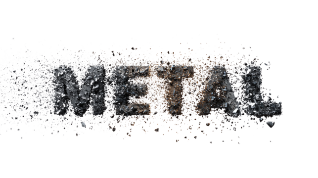 Particle metal logo and title reveal effect isolated on transparent background 