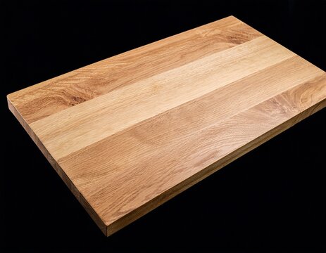 light wood butcher block countertop isolated on black background