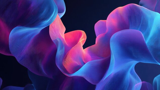 Abstract flowing forms in vibrant hues