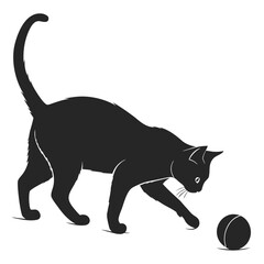 black cat with ball