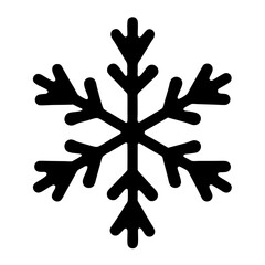 Simplified black and white snowflake vector illustration for holiday designs and art
