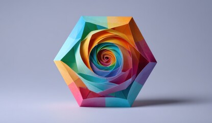 Colorful, geometric origami flower