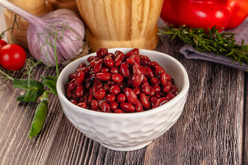 Vegan cuisine canned red kidney beans