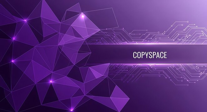 Abstract Purple Geometric Network Technology Background.