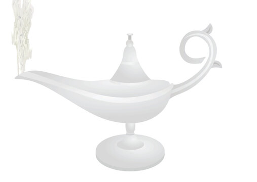 Grey old retro magic lamp. vector