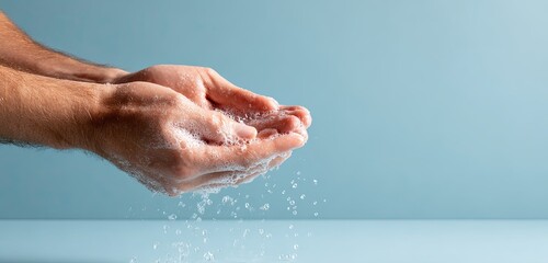 Fototapeta premium Man Washing Hands with Soap
