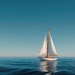 Fototapeta premium Sailboat on a Calm Sea