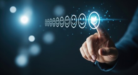 Customer satisfaction survey with positive feedback and glowing review