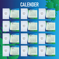 12 monthly tabel calender 2026