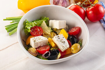 Greek salad with feta cheese