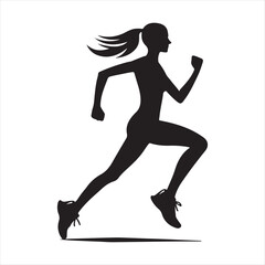 marathon runners sketch art vector silhouette doodle logo design