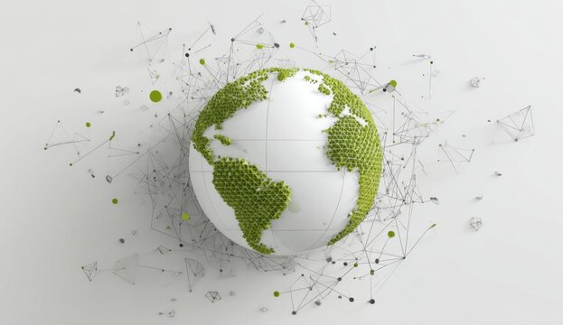 3D globe with interconnected network