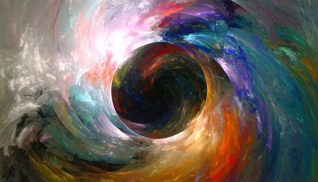 Abstract swirling colors in a circular pattern