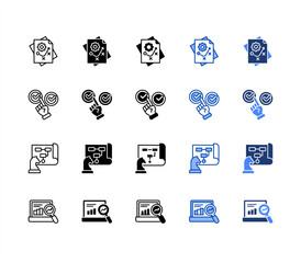 Plan, Strategy, Check, Monitoring with multiple style.