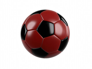Fototapeta premium A single leather soccer ball floating on a black background captured with depth of field effect emphasizing its design and texture isolate on transparent background PNG