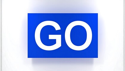 Simple blue rectangle with the word "GO" in white