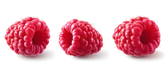 raspberries isolated on white