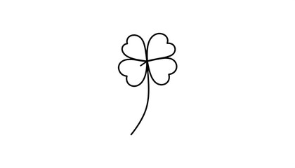 Fototapeta premium Simple black outline clover
