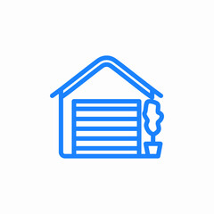 garage with plant icon sign vector
