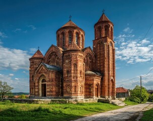 Fototapeta premium Orthodox Church in Sunny Landscape