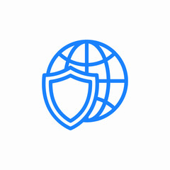 internet security shield icon sign vector