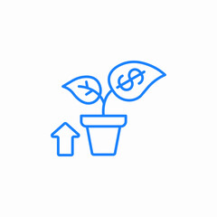 investment growth plant icon sign vector