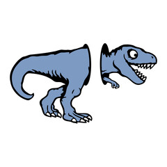 Funny T-Rex Dino go through Portal Hole Crazy Weird