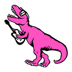 T-Rex Playing Electric Guitar Rock Band Music Sunglasses