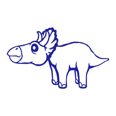 Triceratops Dinosaur 2 Horns Plant Eater Friendly Dino Comic