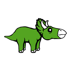 Triceratops Dinosaur 2 Horns Plant Eater Friendly Dino Comic