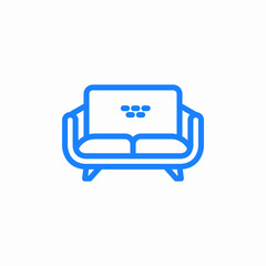 sofa with backrest icon sign vector