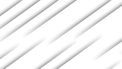 Obraz premium Abstract background with diagonal white stripes with soft gray drop shadows and 3D layered effect. Depth, simplicity, and geometric alignment. Used for corporate, futuristic, professional visual style