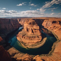 High-angle view of the Horseshoe Bend